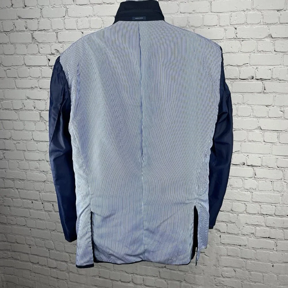 Stafford Blue Signature Classic Fit 2 Button Cotton Sport Coat Lined Size 48L